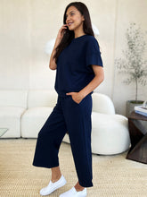 Load image into Gallery viewer, Double Take Full Size Texture Short Sleeve Top and Pants Set