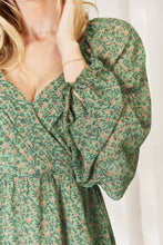 Load image into Gallery viewer, HEYSON Full Size Floral Surplice Peplum Blouse