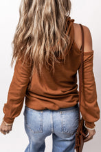 Load image into Gallery viewer, Cold Shoulder Long Sleeve Hoodie