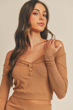Load image into Gallery viewer, MABLE Button Detail Crop Top and Slit Midi Skirt Set