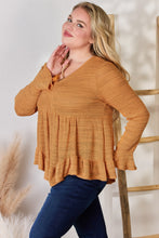 Load image into Gallery viewer, Hailey & Co Full Size V-Neck Flounce Sleeve Blouse