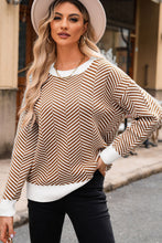 Load image into Gallery viewer, Striped Round Neck Long Sleeve Sweater