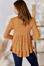 Load image into Gallery viewer, Hailey & Co Full Size V-Neck Flounce Sleeve Blouse