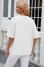 Load image into Gallery viewer, Eyelet Open Front Half Sleeve Cardigan