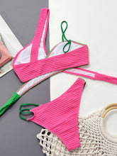Load image into Gallery viewer, Contrast One-Shoulder Two-Piece Swim Set