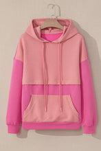Load image into Gallery viewer, Drawstring Color Block Long Sleeve Hoodie