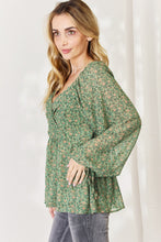 Load image into Gallery viewer, HEYSON Full Size Floral Surplice Peplum Blouse