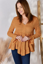 Load image into Gallery viewer, Hailey & Co Full Size V-Neck Flounce Sleeve Blouse