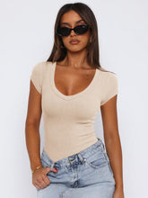 Load image into Gallery viewer, Scoop Neck Cap Sleeve T-Shirt