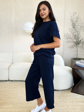 Load image into Gallery viewer, Double Take Full Size Texture Short Sleeve Top and Pants Set