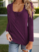 Load image into Gallery viewer, Full Size Scoop Neck Long Sleeve T-Shirt