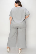 Load image into Gallery viewer, Double Take Full Size Texture Short Sleeve Top and Pants Set