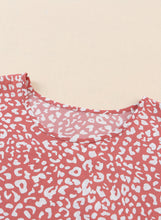 Load image into Gallery viewer, Leopard Round Neck Frill Trim Blouse