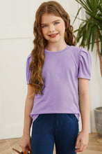 Load image into Gallery viewer, Round Neck Puff Sleeve T-Shirt