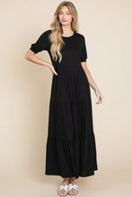 Load image into Gallery viewer, BOMBOM Short Sleeve Tiered Maxi Dress