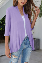 Load image into Gallery viewer, Open Front Three-Quarter Sleeve Cardigan