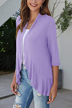 Load image into Gallery viewer, Open Front Three-Quarter Sleeve Cardigan