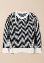 Load image into Gallery viewer, Striped Round Neck Long Sleeve Sweater