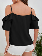 Load image into Gallery viewer, Ruffled Tied Half Sleeve Blouse