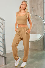 Load image into Gallery viewer, Square Neck Tank, Cover Up and Joggers Active Set