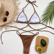 Load image into Gallery viewer, Halter Neck Crisscross Ribbed Bikini Set