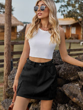 Load image into Gallery viewer, Adjustable Waist Denim Skirt with Pockets