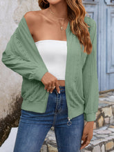 Load image into Gallery viewer, Eyelet Baseball Collar Zip Up Jacket