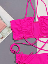 Load image into Gallery viewer, Halter Neck Drawstring Detail Bikini Set