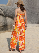 Load image into Gallery viewer, Tied Printed Tube Wide Leg Jumpsuit