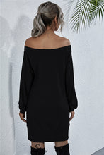 Load image into Gallery viewer, Waffle-Knit Boat Neck Mini Dress