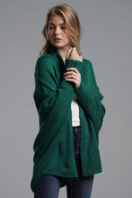 Load image into Gallery viewer, Dolman Sleeve Open Front Ribbed Trim Longline Cardigan