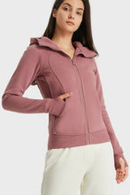 Load image into Gallery viewer, Zip Up Seam Detail Hooded Sports Jacket
