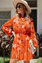 Load image into Gallery viewer, Floral Buttoned Puff Sleeve Tiered Dress