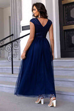 Load image into Gallery viewer, Sequin V-Neck Mesh Maxi Dress
