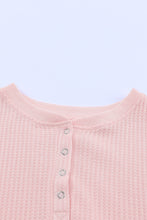 Load image into Gallery viewer, Quarter Snap Waffle Knit Long Sleeve Lounge Set