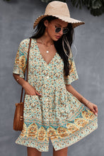 Load image into Gallery viewer, Bohemian V-Neck Half Sleeve Dress