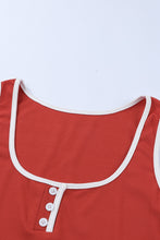 Load image into Gallery viewer, Contrast Buttoned Cropped Tank and Shorts Lounge Set