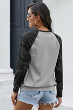 Load image into Gallery viewer, Halloween Car Graphic Camo Raglan Sleeve Sweatshirt