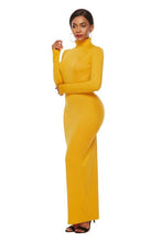 Load image into Gallery viewer, Mock Neck Long Sleeve Maxi Slim Dress