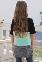 Load image into Gallery viewer, Girls Color Block Twisted Tunic Tee