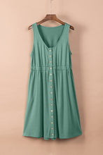 Load image into Gallery viewer, Sleeveless Button Down Mini Dress