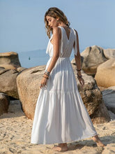 Load image into Gallery viewer, V-Neck Tie Shoulder Crochet Maxi Dress