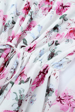 Load image into Gallery viewer, Floral Buttoned Puff Sleeve Tiered Dress