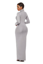 Load image into Gallery viewer, Mock Neck Long Sleeve Maxi Slim Dress