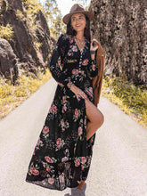 Load image into Gallery viewer, Floral V-Neck Split Maxi Dress