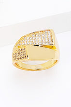 Load image into Gallery viewer, Cubic Zirconia Gold-Plated Asymmetrical Ring