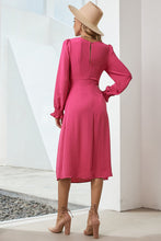 Load image into Gallery viewer, Twist Front V-Neck Flounce Sleeve Dress