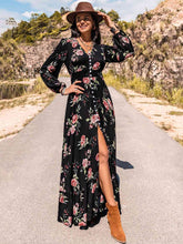 Load image into Gallery viewer, Floral V-Neck Split Maxi Dress