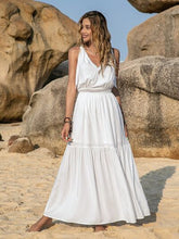 Load image into Gallery viewer, V-Neck Tie Shoulder Crochet Maxi Dress