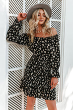 Load image into Gallery viewer, Ditsy Floral Off-Shoulder Flounce Sleeve Dress